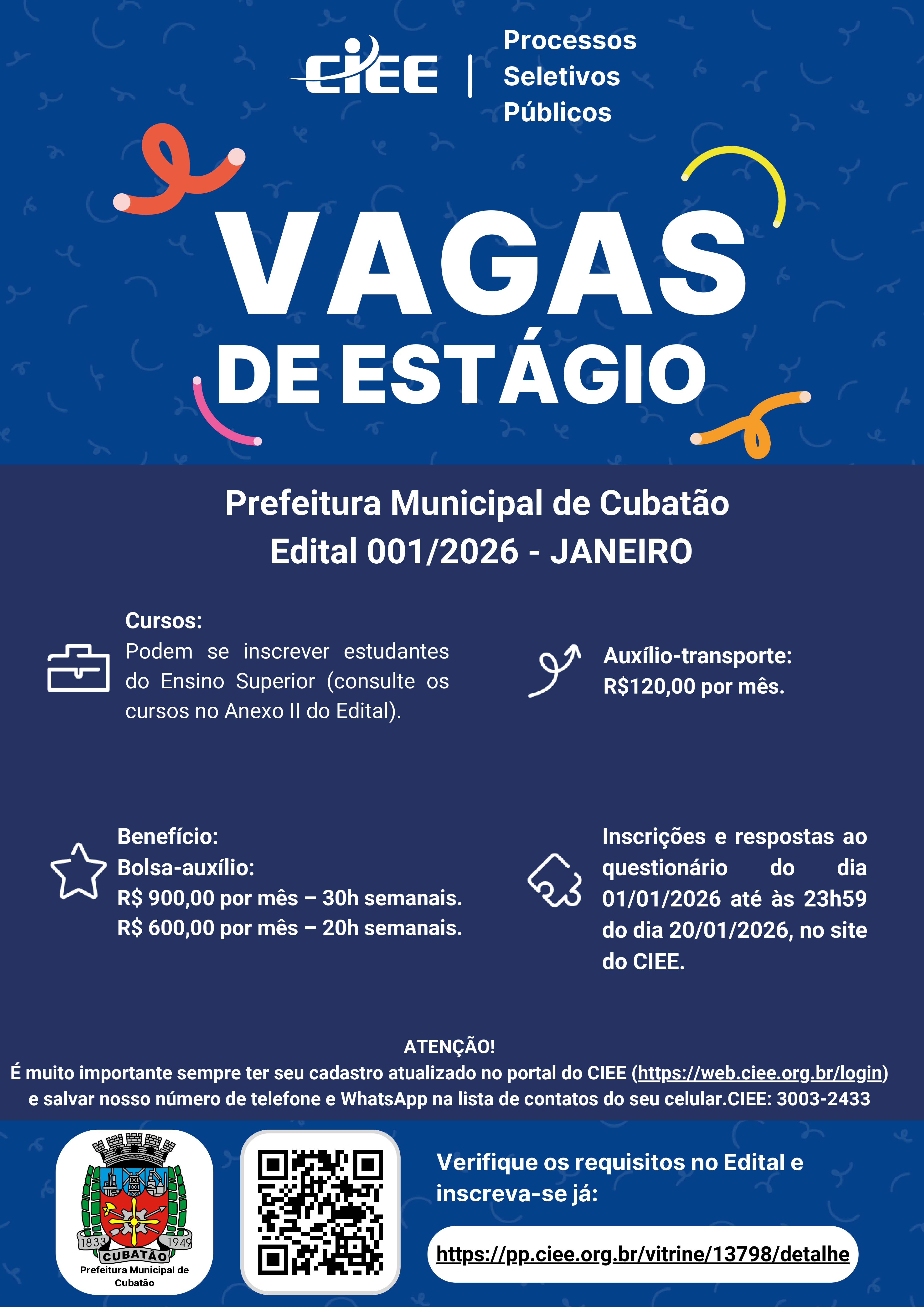 Cartaz Prefeitura Municipal de Cubatão Edital 0012026 JANEIRO page 0001