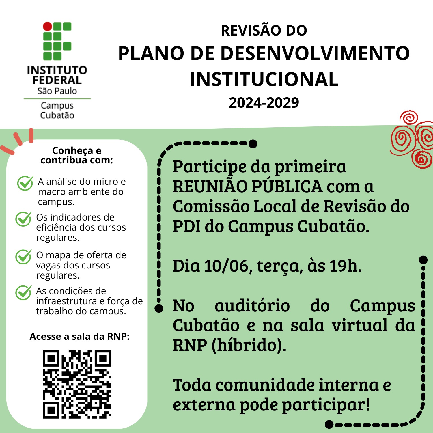 Chamada reunião pública PDI 2024 2029