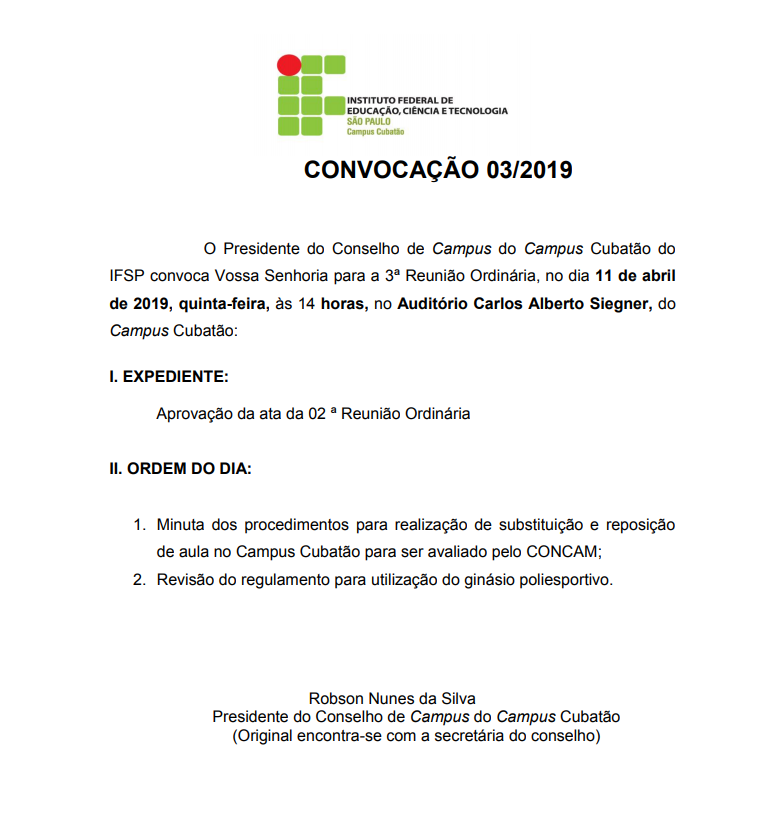 Convocação CONCAM 03