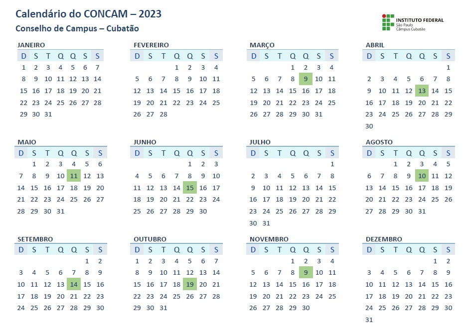 calendário concam