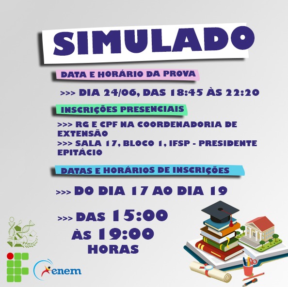 Inscrições Para Simulado Preparatório Para O ENEM